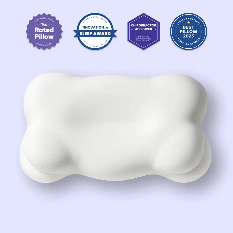 Ergonomic Cervical Memory Foam Pillow with Cooling Pillowcase for Side, Back & Stomach Sleepers