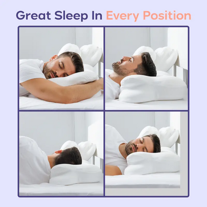 Ergonomic Cervical Memory Foam Pillow with Cooling Pillowcase for Side, Back & Stomach Sleepers
